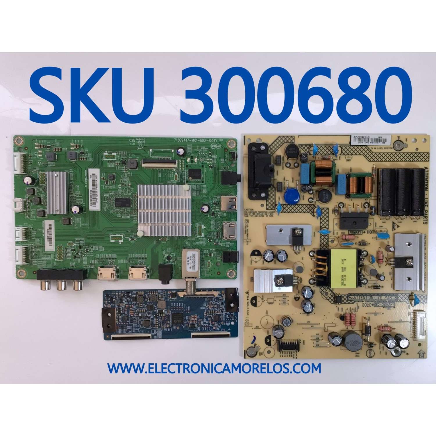 KIT DE TARJETAS PARA TV SHARP / MAIN XICB01K001 / 715G9417-M01-B00-004Y / FUENTE PLTVHQ321XAF3 / 715G9571-P01-000-003S / T-CON 55.43T01.C25 / T430HVN01.0 / MODELO LC-43LB601U